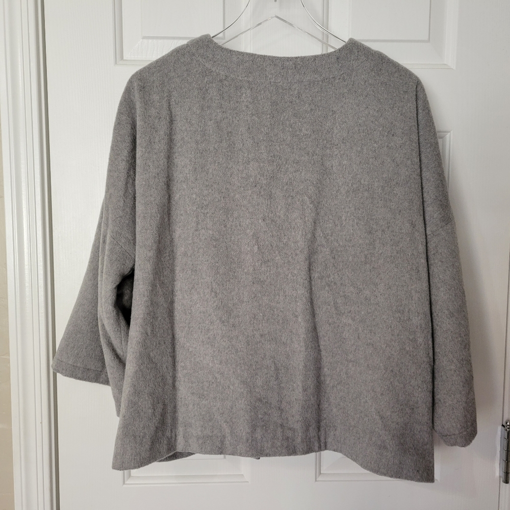 A New Day OSFM Gray Wool Blend Blazer Jacket Open Front - Picture 2 of 8
